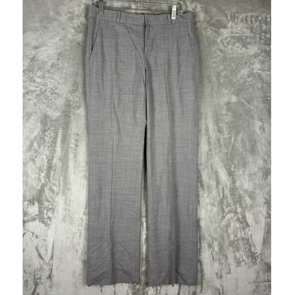 Banana Republic Logan Grey Wool Blend Straight Leg Dress Pants Women 4 32 Inseam